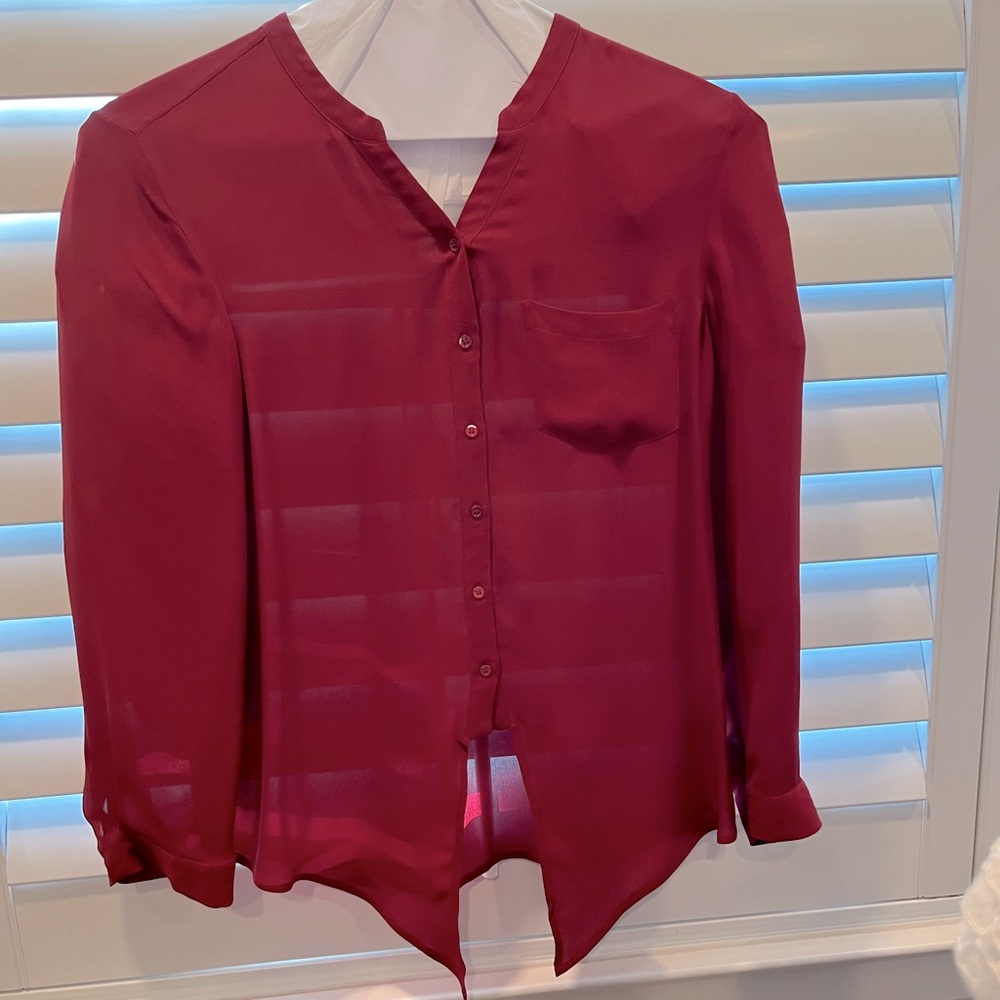 Joie Silk Maroon Blouse Small